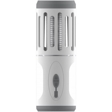 Tragbare, aufladbare LED-Leuchte mit Insektenfalle LED/6W/1800 mAh IPX4 weiß/grau